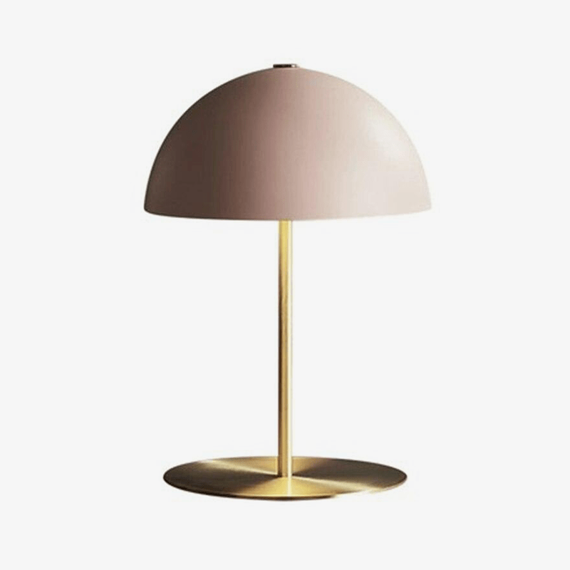LED design table lamp with gold base and lampshade Mushroom style