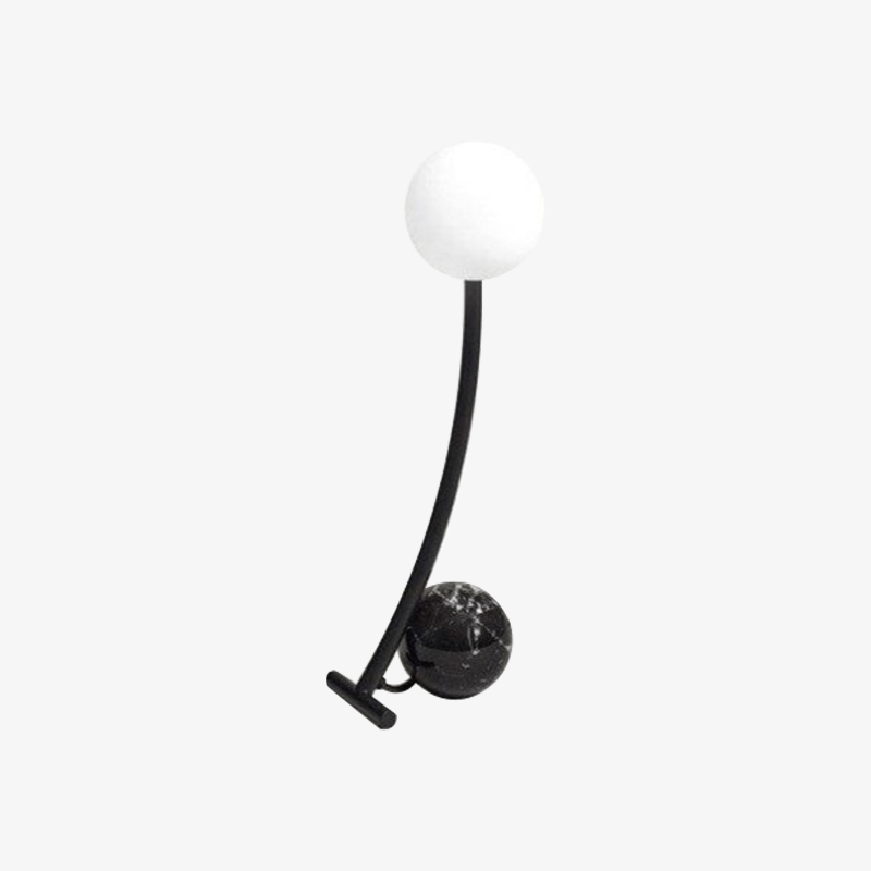 Lampe à poser design LED en marbre et métal courbé