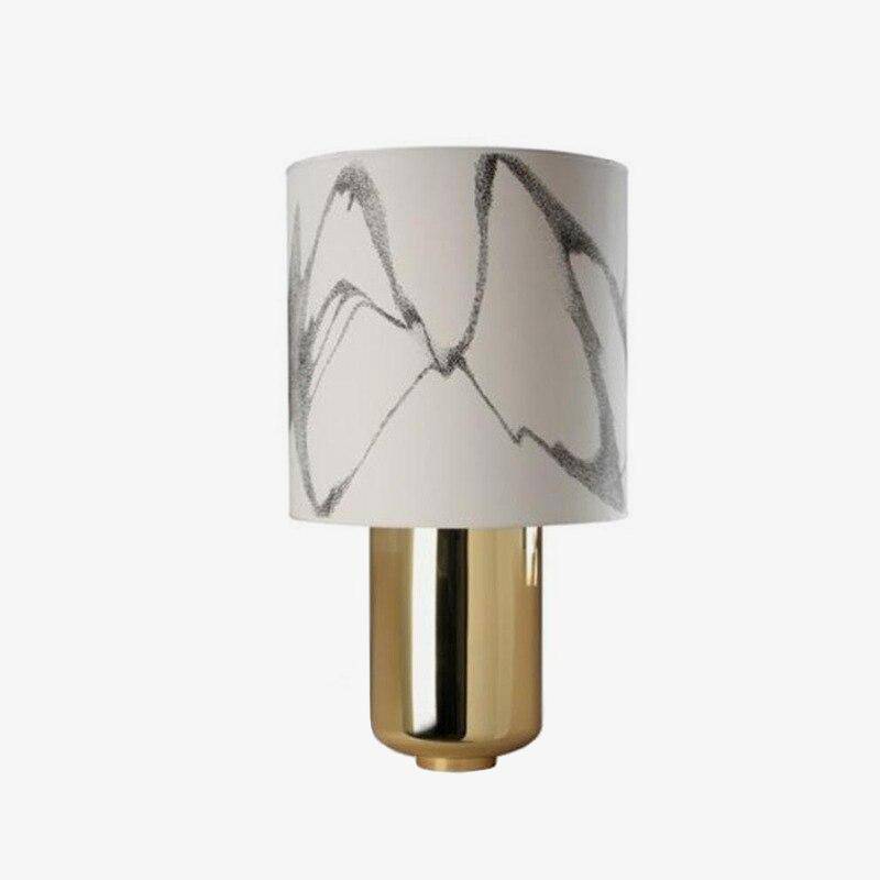 LED design table lamp in coloured metal and cylindrical head with Creative pattern
