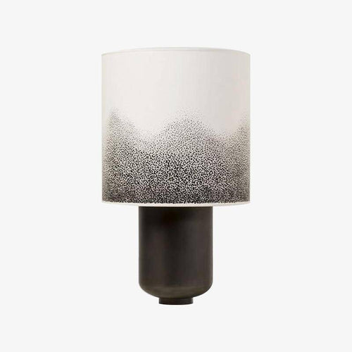 Lampe à poser design LED en métal coloré et tête en forme cylindrique à motifs Creative