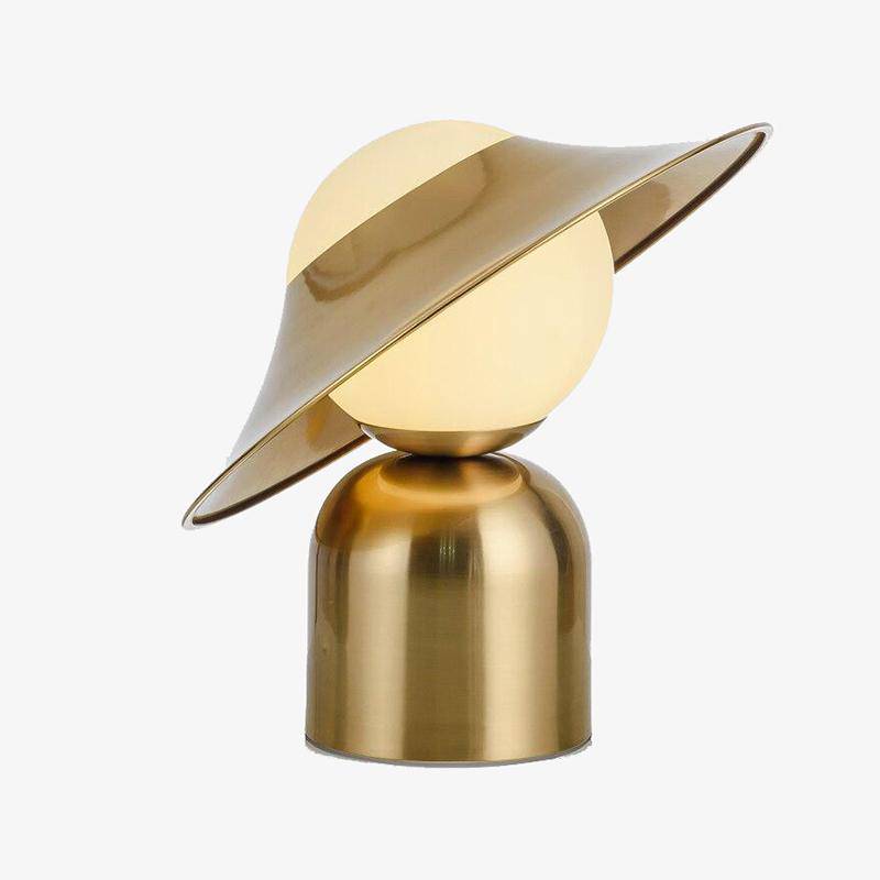 Octavia LED design table lamp in rounded gold metal