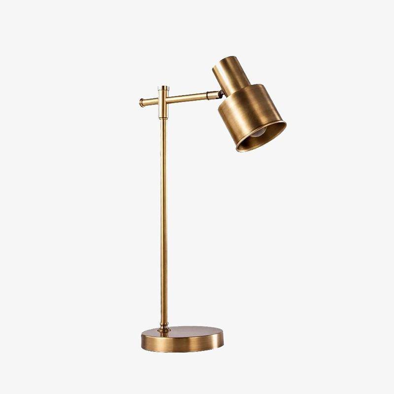 LED design table lamp in gold metal with lampshade