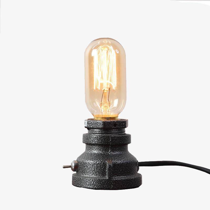 Industrial LED table lamp in retro metal