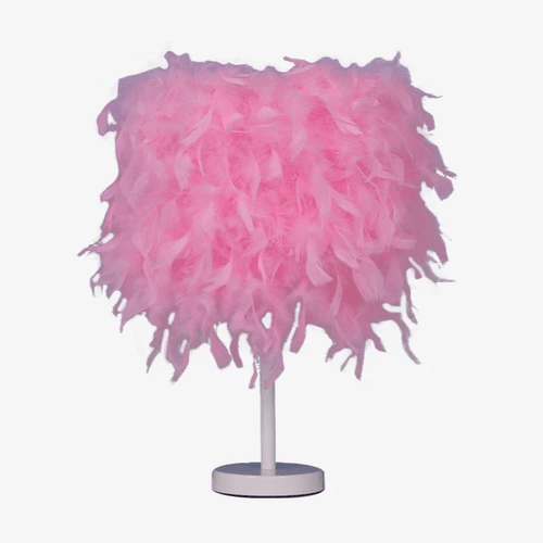 Lampe à poser LED avec plumes colorées