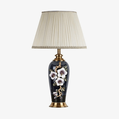 Lampe à poser LED en céramique noire avec abat-jour colorée style Japonais - vue 2 sur 5