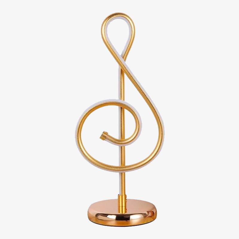 LED table lamp in the shape of a treble clef