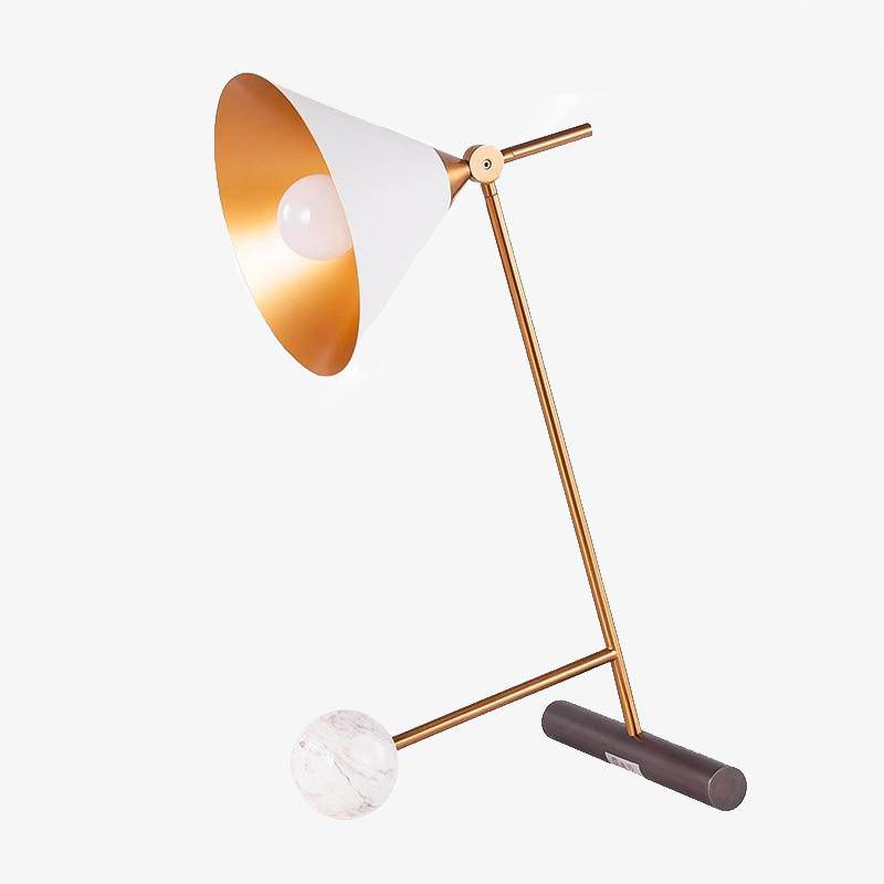 Lampe à poser moderne en métal et marbre et pied chromé Hotel