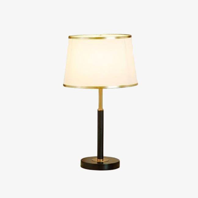 Modern LED table lamp with lampshade with gold edges
