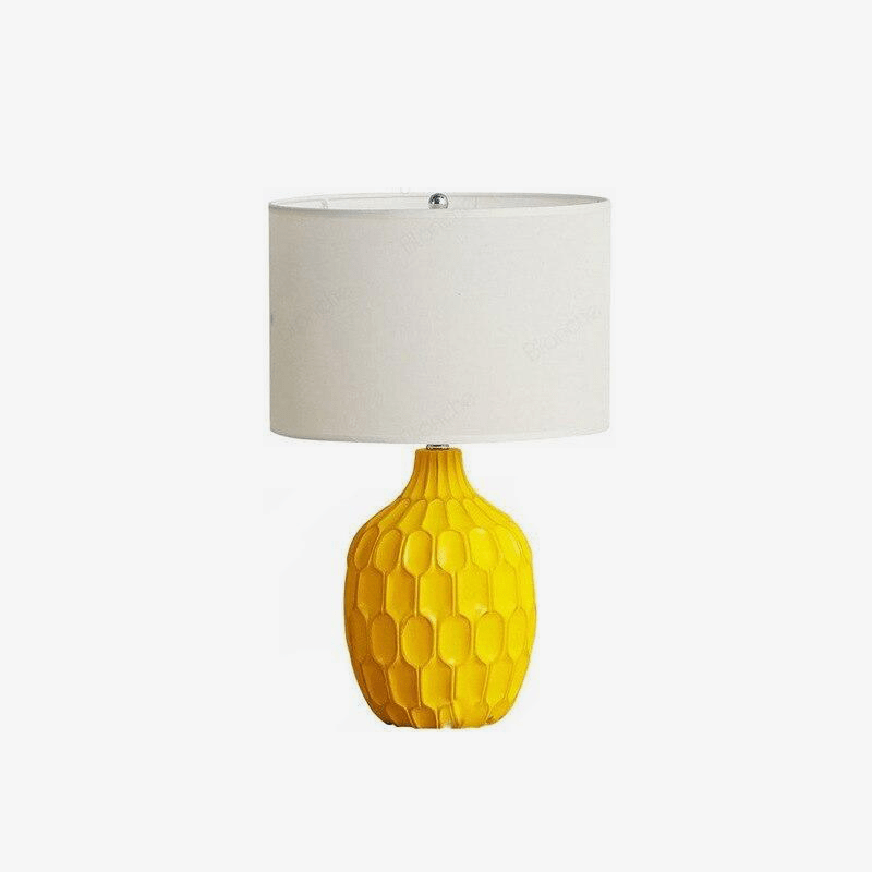 Lampe à poser moderne LED en forme d'Ananas avec abat-jour blanc
