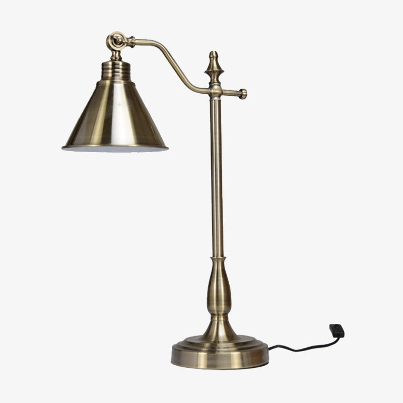 Vintage table lamp with lampshade conical metal Nevula