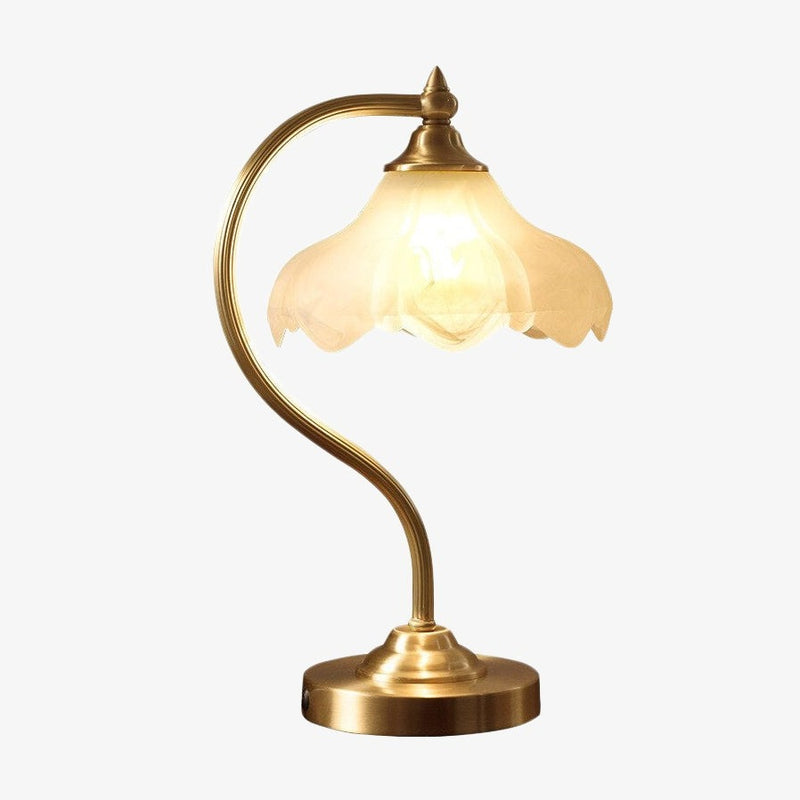 Vintage table lamp with lampshade Magnolya flower