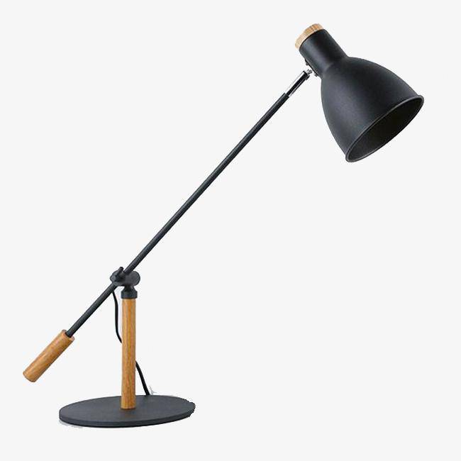 Lámpara de escritorio LED regulable de metal y madera (blanco o negro)