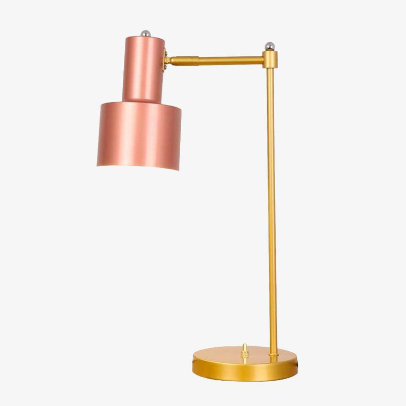 Art deco LED desk lamp gold bar and lampshade coloured