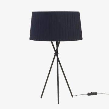 Lámpara de cabecera con patas cruzadas y pantalla de tela negra Nordic