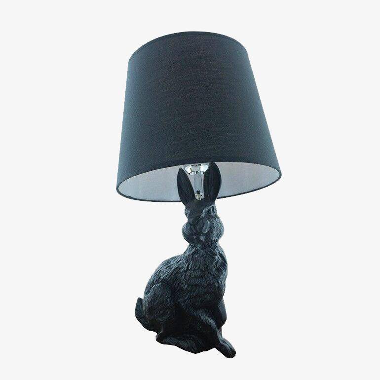 LED bedside lamp in the shape of a rabbit with lampshade