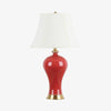 Retro LED bedside lamp in red ceramic Dohia