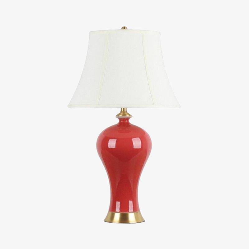 Lámpara de cabecera LED retro en cerámica roja Dohia