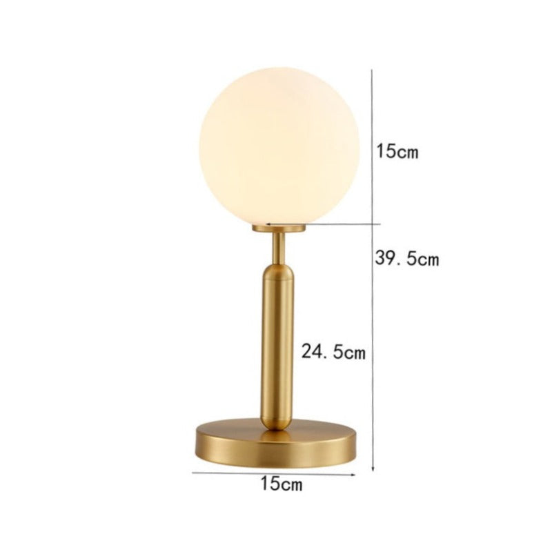 Table lamp with round light and gold base Ivy