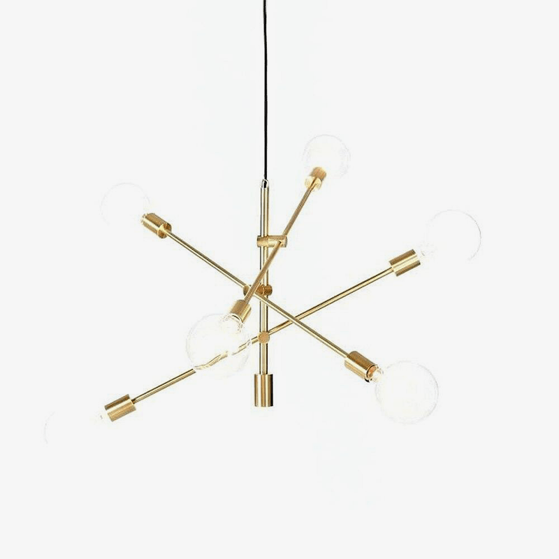 Lámpara de araña design con brazos y bolas de cristal Línea