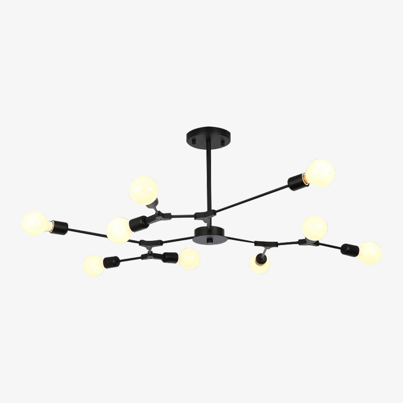 Lustre design à LED avec branches noires Pendente