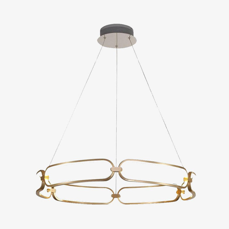 Araña design con LED dorado y anillos de Pavia