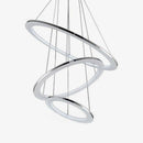 Lustre design avec plusieurs cercles chromés entrelacés Rings
