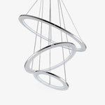 Lustre design avec plusieurs cercles chromés entrelacés Rings