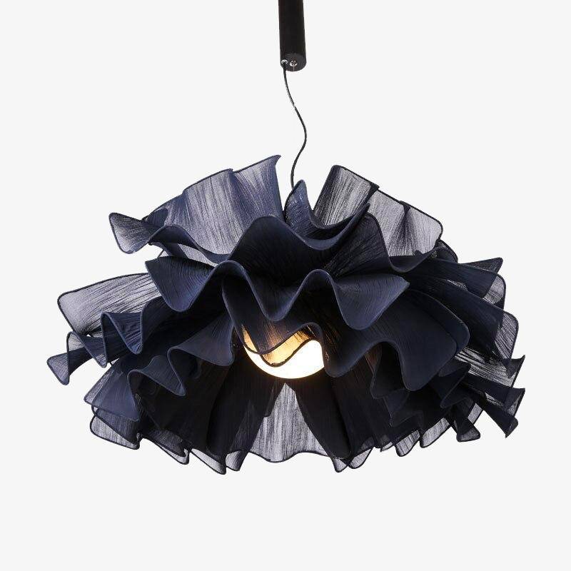 Design chandelier large flower of coloured fabric Danish