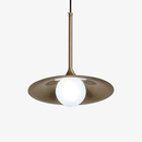 Lustre design LED avec abat-jour doré style Hang
