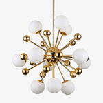 Lustre design LED doré avec plusieurs boule en verre Creative