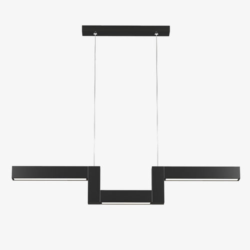 Lustre design LED en forme de Z métallique et noir Yeray