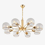 Lustre design moderne doré avec boules de verre Glass