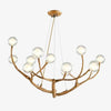 Modern design chandelier in the shape of tree branches with several LED lamps