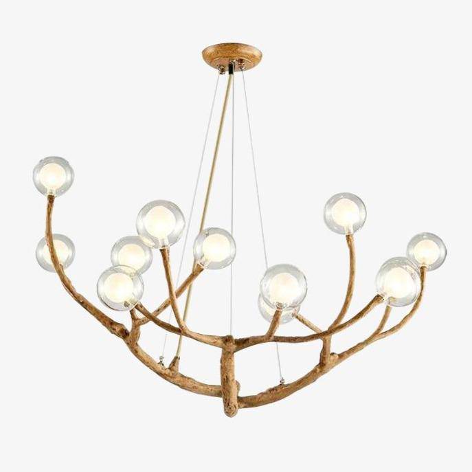 Lustre design moderne en forme de branches d'arbres avec plusieurs lampes LED