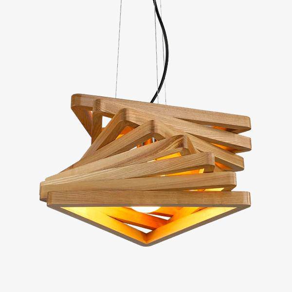 Design chandelier triangles in wood Fruit