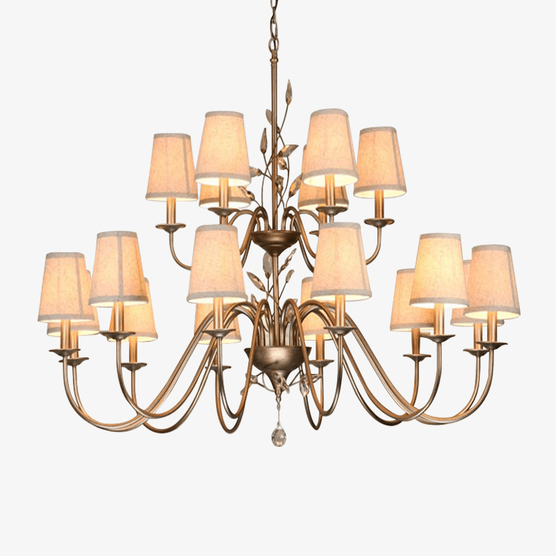 Lustre en chandelier avec abat-jour Art Deco