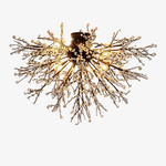 Lustre en cristal en forme de branches d'arbre