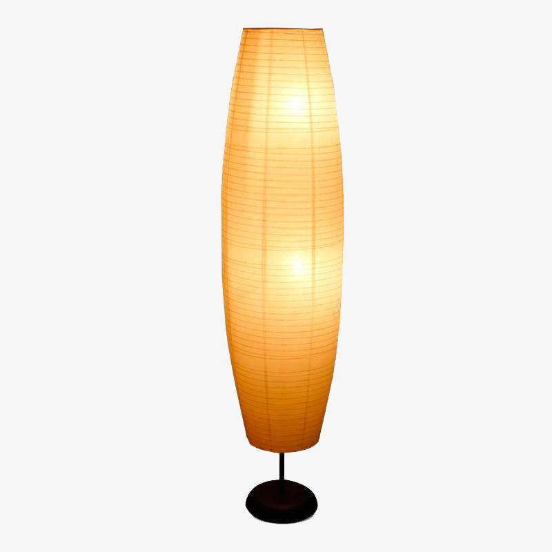 Lámpara de pie LED cilíndrica ovalada de papel