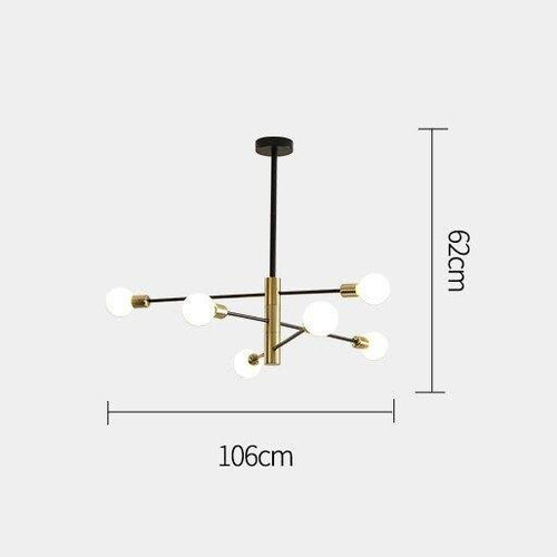 Lustre moderne en métal noir et doré style constellation Aries - vue 8 sur 8