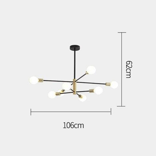 Lustre moderne en métal noir et doré style constellation Aries - vue 9 sur 8