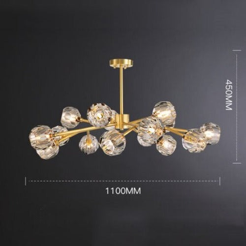 Lustre moderne LED avec lampes style diamant Blair - vue 8 sur 9