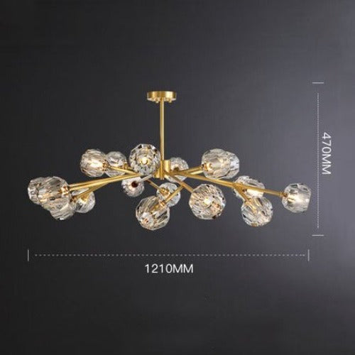 Lustre moderne LED avec lampes style diamant Blair