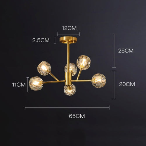 Lustre moderne LED avec lampes style diamant Blair - vue 6 sur 9