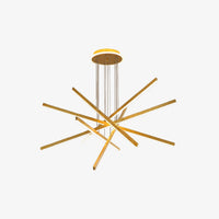 Lustre moderne LED en forme d'étoile métallique doré Alaikari