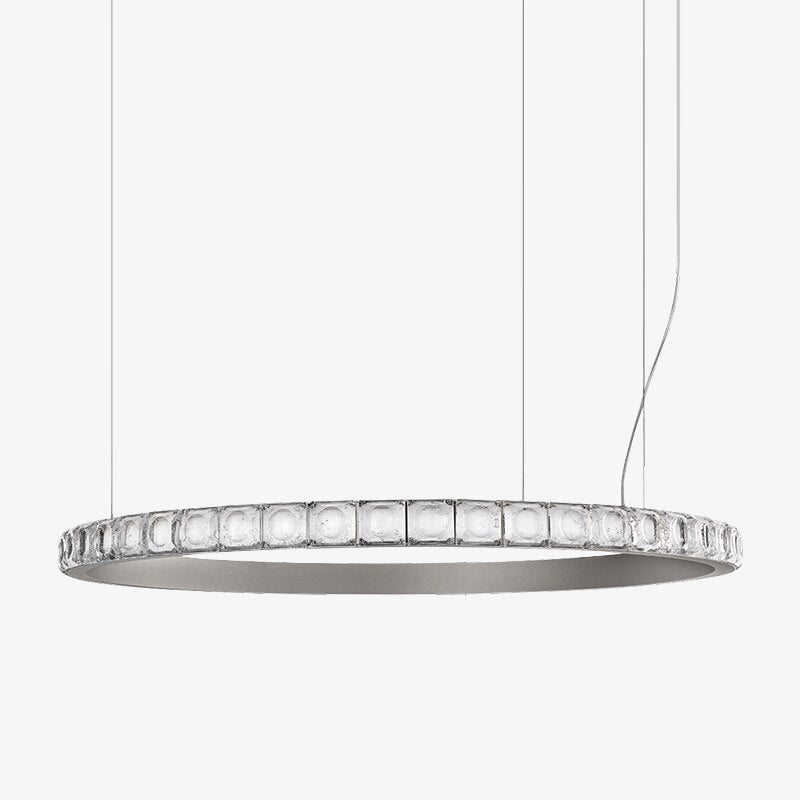 Martis modern LED ring chandelier with crystal diamonds