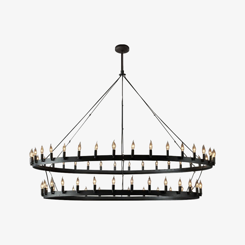 Lustre vintage avec anneau en métal noir luxury Boris