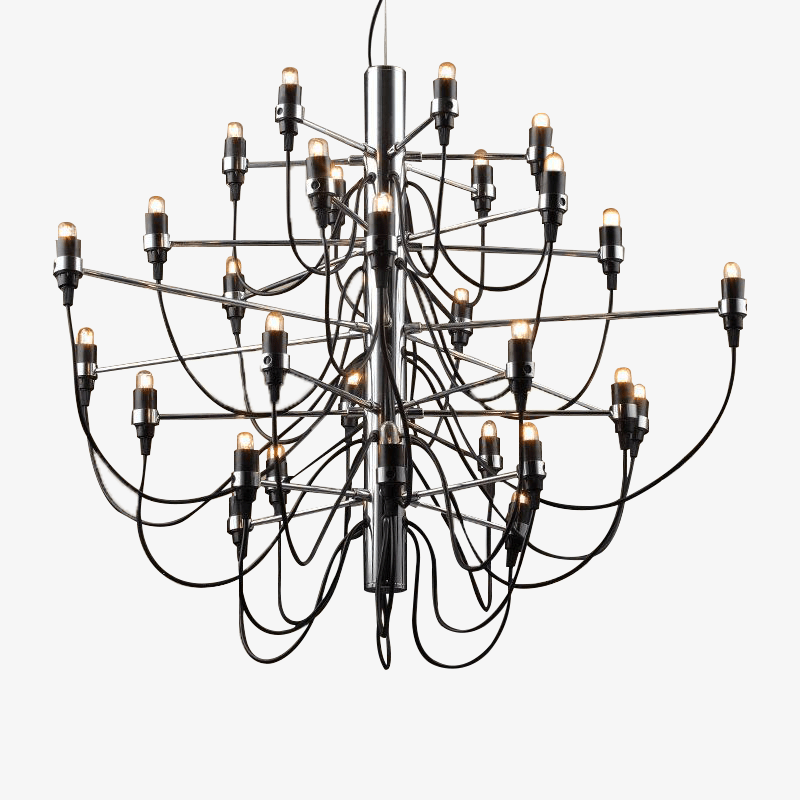 Lustre vintage noir chromé American