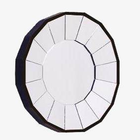 Decorative round bevelled wall mirror