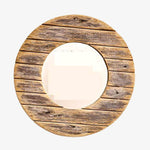 Miroir mural décoratif rond en bois effet plancher