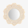 Miroir mural décoratif rond fleur en tissu tressé Tapestry